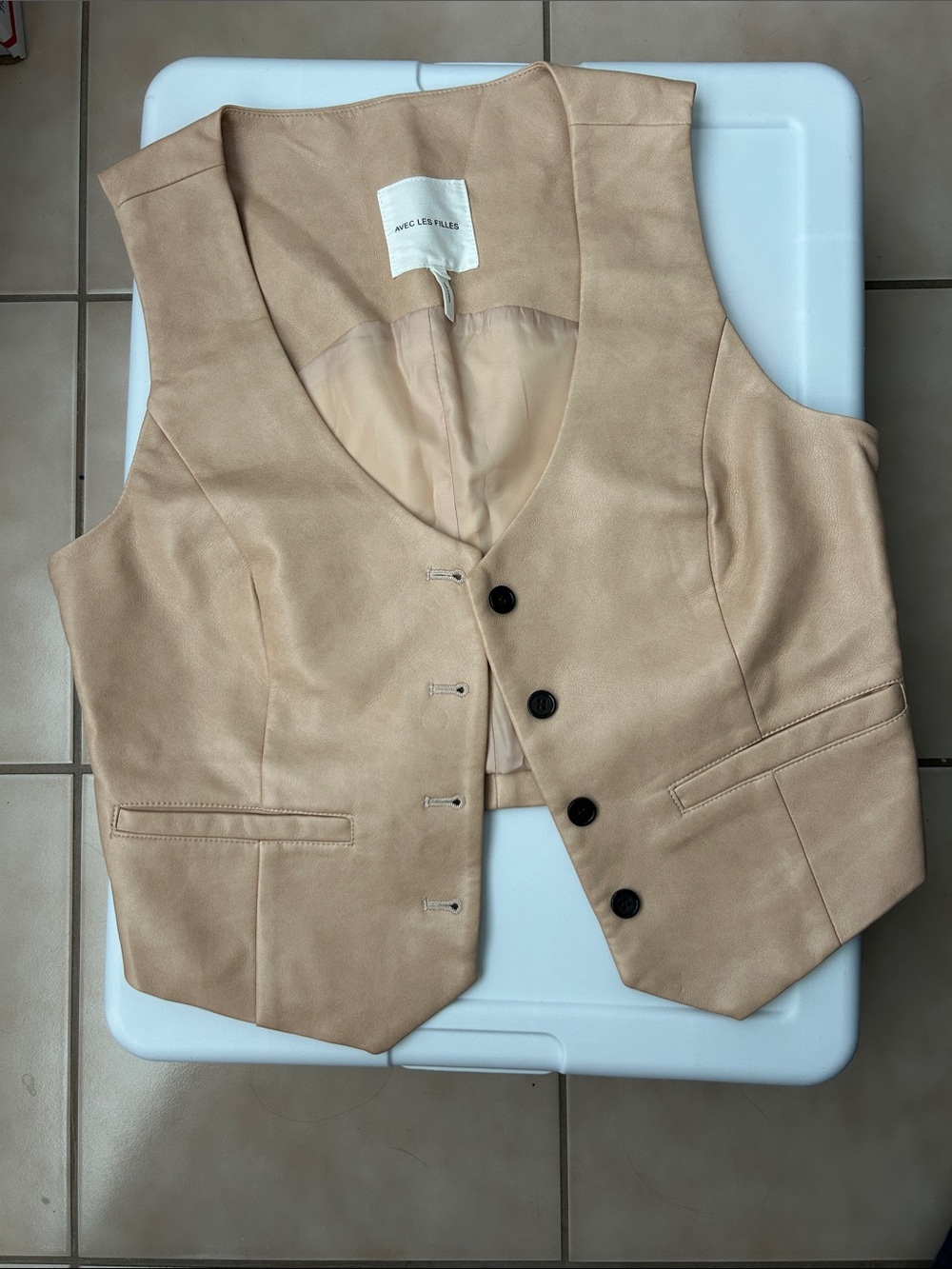 NWOT Avec Les Filles Faux Leather Vest